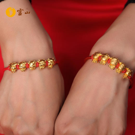 灵山开运金·五福牛黄金手绳 商品图4