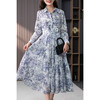 87816原形长袖碎花连衣裙女2024春季新款韩版收腰衬衫长裙子法式茶歇裙 商品缩略图3