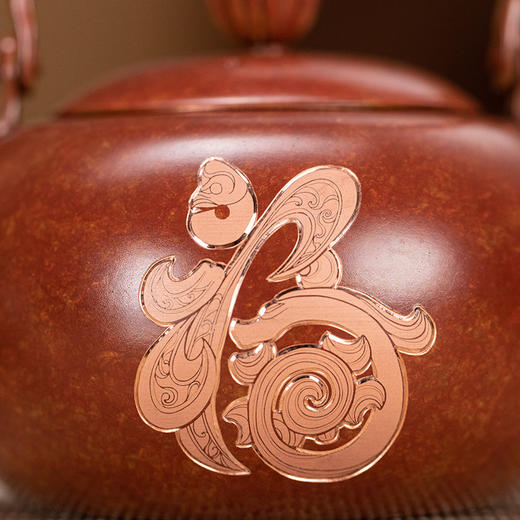 朱炳仁丨三星堆/良渚/红山/殷墟 铜壶 十福全美铜壶 370ml 商品图4