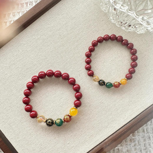 福气满满 | 财源滚滚 高含量朱砂+天然水晶玛瑙铜饰点缀独特设计 蕴含自然正能量男女款佩戴/摆件/饰品 商品图4