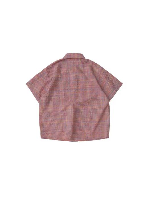 LIVINGTOWN/LT粉粉格纹泡泡纱短衬 商品图1