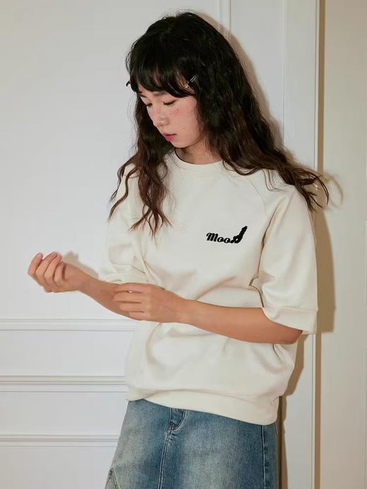 Mood Like Me/MTX2403/炸毛木木猫植绒螺纹插肩袖T恤 商品图3