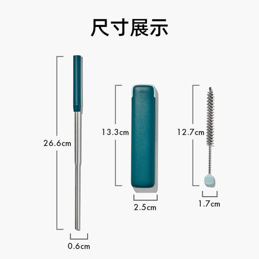OXO 奥秀吸管便携套装（单支）蓝色OGGC11343600 商品图4