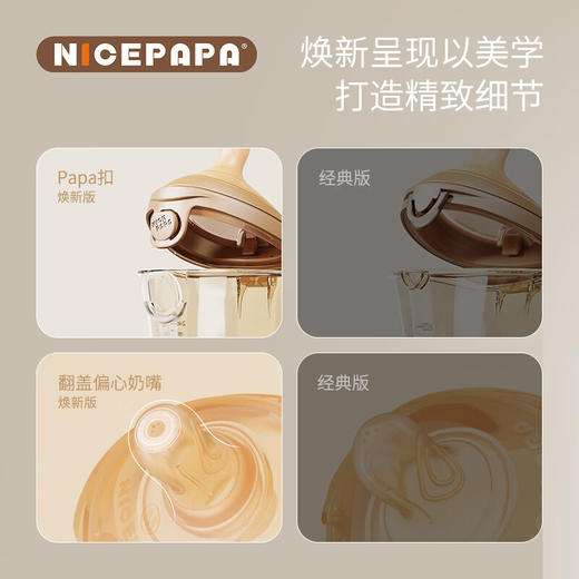 ppsu翻盖奶瓶240ml-十字孔M码-咖啡(有吸管）7-10月奶爸爸 商品图3