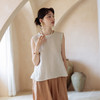 * 绽放370【甜茶系列·果酱和麻薯】空气干洗亚麻小立领A摆无袖背心 商品缩略图1