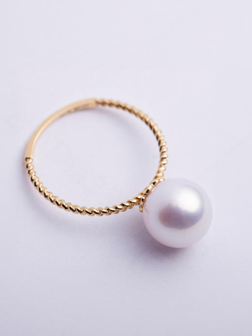 LUCINE 单珠珍珠戒指18K天然淡水珍珠戒 商品图3