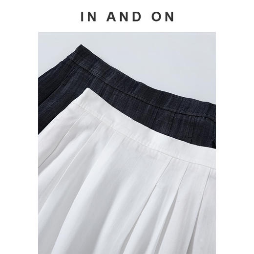 IN AND ON 海港漫步 100%莱赛尔复古牛仔伞裙54386 商品图2