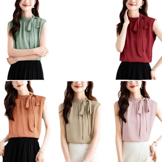 及致华丽！手抓花缎面！无袖上衣YH 商品图4