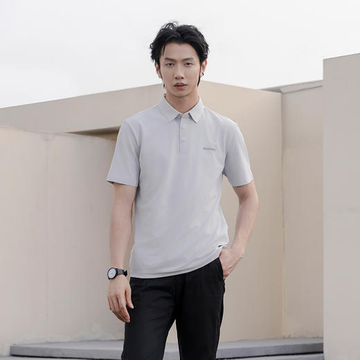 【新品上新】HX 夏季翻领短袖T恤Y102420047101/02POLO杉 商品图3