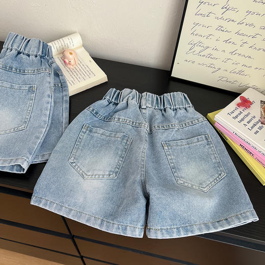 【夏天的百搭单品39/条起】100-170码儿童夏季男女童破洞牛仔中裤聚 商品图4