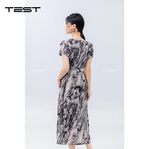 夏上新扎染水墨画修身柔软舒适连衣裙4242105 商品图5