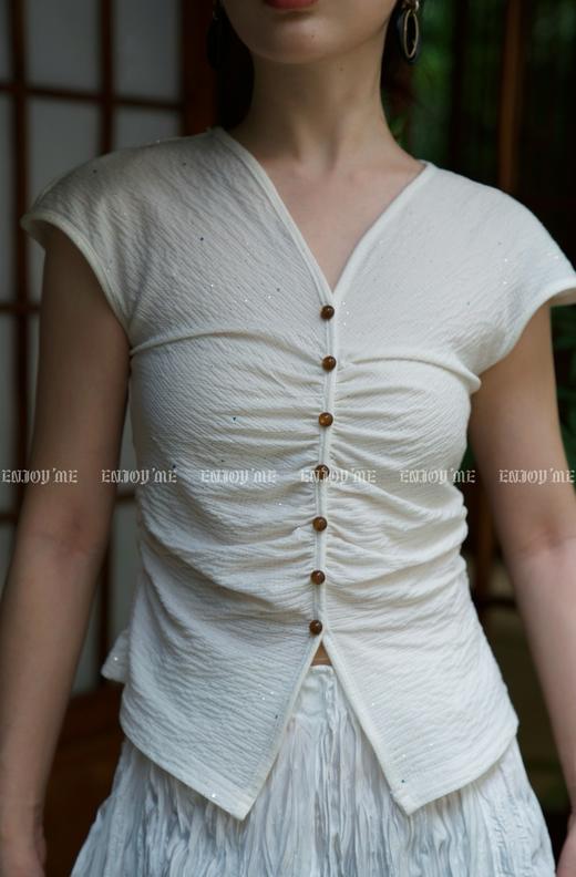 【门店同款】ENJOY夏季云敛-枇杷晚风串珠亮闪上衣 158043975 商品图0