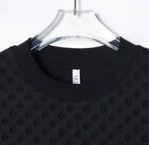 T1147夏季新款做旧破洞镂空男士短袖百搭潮流休闲上衣宽松时尚T恤 商品图2