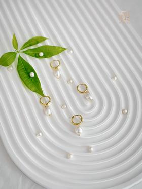 天然巴洛克珍珠三用款手作耳饰