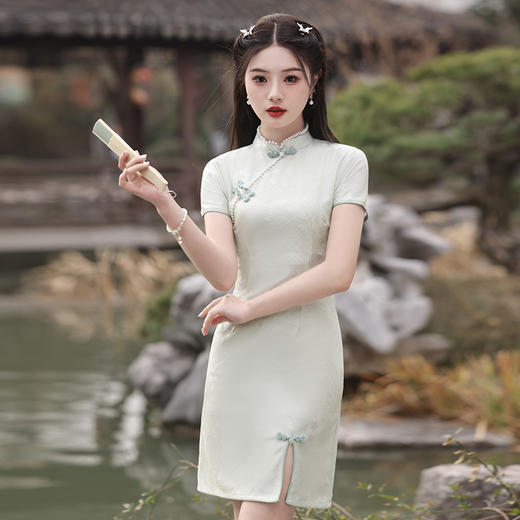 2024新款日常蕾丝中国风淑女修身活力短款旗袍MLS-6885 商品图2