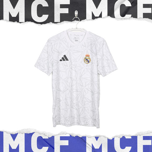 小李子ADIDAS阿迪达斯皇马足球热身训练服短袖球衣成人男IT5101 商品图1