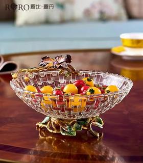 【彼达思】罗比罗丹蝶恋花果盘珐琅彩工艺网红水果盘现代客厅茶几家用轻奢零食糖果盘