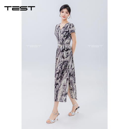 夏上新扎染水墨画修身柔软舒适连衣裙4242105 商品图2