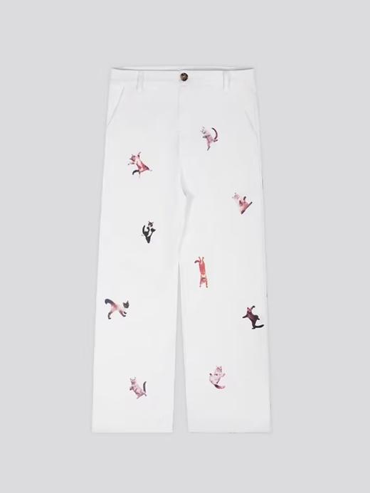 Mood Like Me/MCK2402/“跳舞的猫”满印纯棉休闲长裤 商品图4