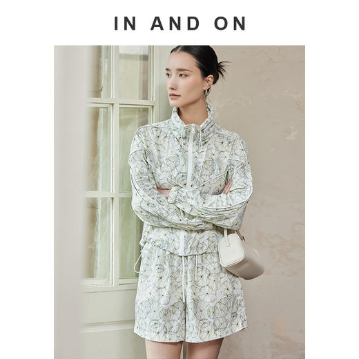 IN AND ON 莲叶 UPF50+印花防晒外套短裤套装54309 商品图2