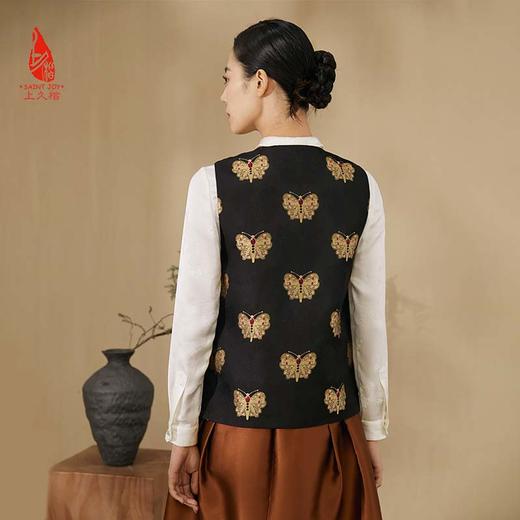 SAINTJOY/上久楷女式宋锦马甲 黑金色 DWS23070 商品图3
