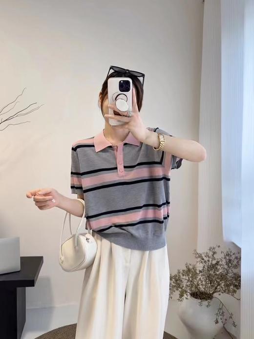 女彩条针织上衣807 商品图1