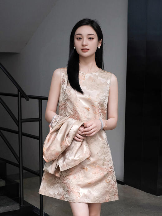 盛唐婧 |真丝宋锦花罗背心裙 商品图0