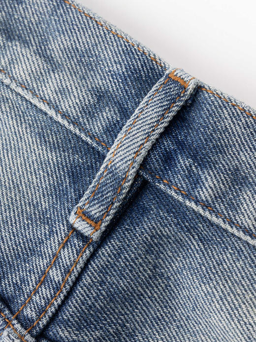 COCO ZONE 100棉毛边设计牛仔短裤复古A字裤CC1B1197 商品图8