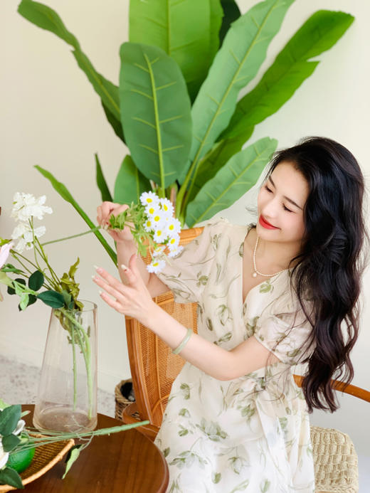 【百图lulu定制】【薄荷连衣裙】清新  法式围裹式 茶歇 短袖连衣裙 商品图4