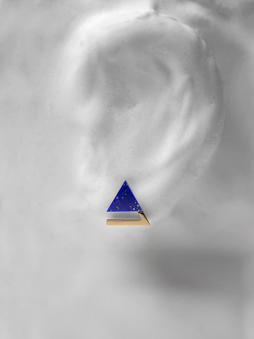 LUCINE鹿鸣珠宝 | 理想的三角形青金石耳钉设计师原创品牌18K黄金 商品图3