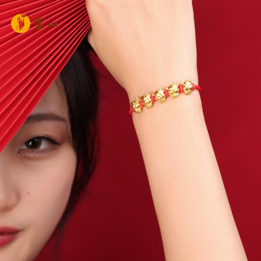 灵山开运金·五福牛黄金手绳 商品图1