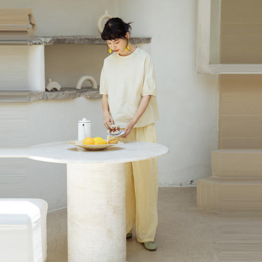 绽放388朵【甜茶系列·舒芙蕾】插肩袖打褶结构短款苎麻衬衣小衫 商品图3