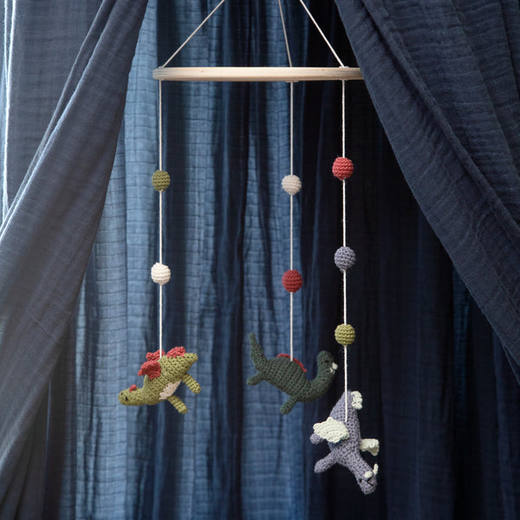 Sebra 床铃 婴儿床摇篮装饰色彩启蒙柔软毛毡可爱森系 18cm*18cm*47cm 商品图3