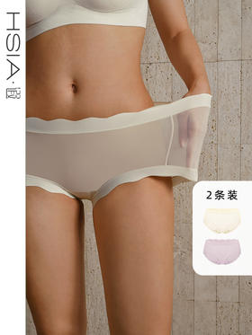 【Air花瓣小裤】凉感速干平角裤不夹臀高弹中腰大码抗菌内裤女夏【两条装】