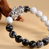 【宫和宝珈】故宫文创手串，天然玉石 优雅国风，碧玉珠配南红念珠，白玉珠配琥珀念珠，天然黑白松石银质吞金兽太极福运念珠，虎眼石帝王砂念珠 商品缩略图1