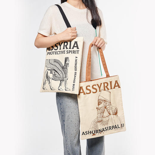 大英博物馆X苏州博物馆亚述系列 亚述之王 人首翼牛图 帆布包单肩包 商品图3