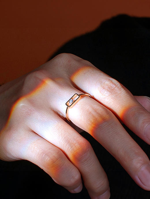 LUCINE 星芒18K黄金钻石戒指男女情侣款轻奢简约时尚原创设计 商品图0