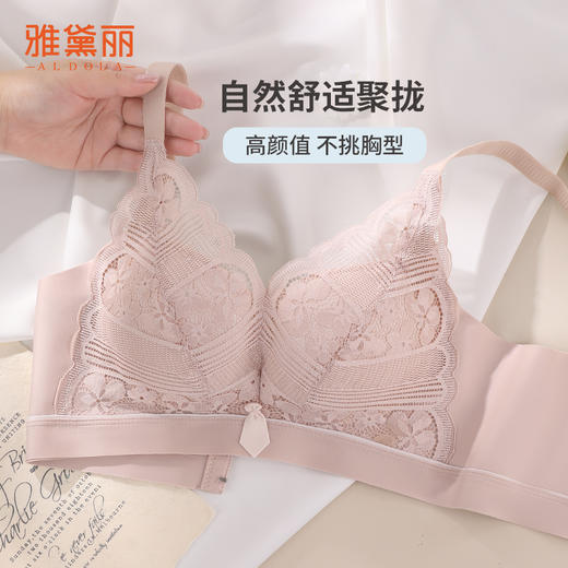 雅黛丽内衣女上托聚拢文胸收副乳防下垂性感蕾丝美背无钢圈胸罩女 商品图0