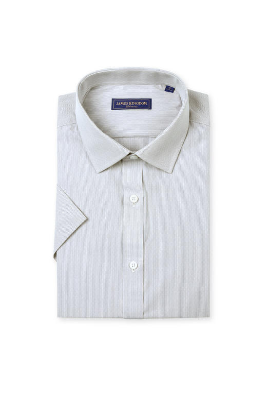 【棉混纺商务短袖   1件/99 2件/180 3件/258】占姆士男士新款条纹格纹净色多款多色休闲商务短袖衬衣 商品图7