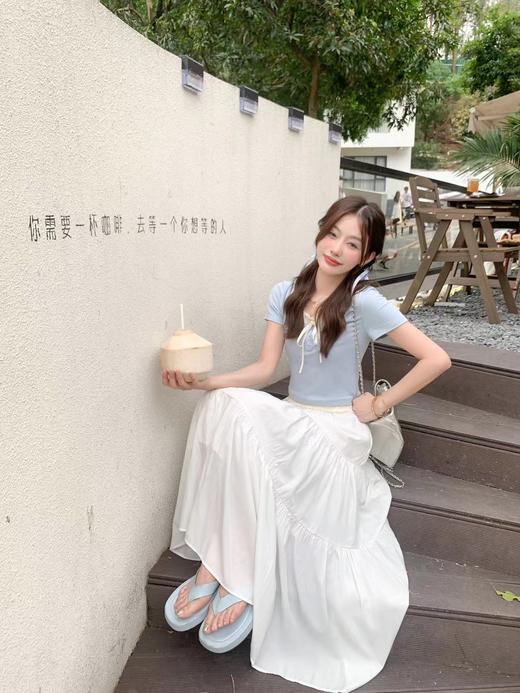 <曾小咸推荐>现货秒杀！微信超特价！【气质输出】蓝色蕾丝绑带长袖 日常119.99 立减60 秒杀59.99！短袖秒杀49.99！！ 商品图11