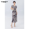夏上新扎染水墨画修身柔软舒适连衣裙4242105 商品缩略图0