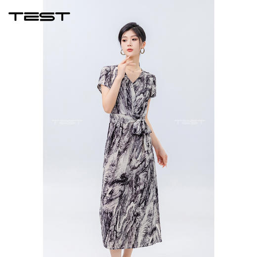 夏上新扎染水墨画修身柔软舒适连衣裙4242105 商品图4