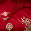 自然醒100支长绒棉囍嫁系列婚庆四件套全棉大红刺绣纯棉喜被新婚嫁结婚房床品GDS 商品缩略图5