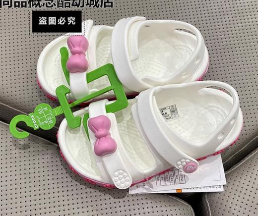 Crocs洞洞鞋卡骆班蝴蝶结沙滩大童凉鞋 K210030-1NG 商品图0