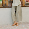 绽放384朵【甜茶系列·冰咖啡】廓形感宽松休闲棉麻花苞气球裤 商品缩略图2