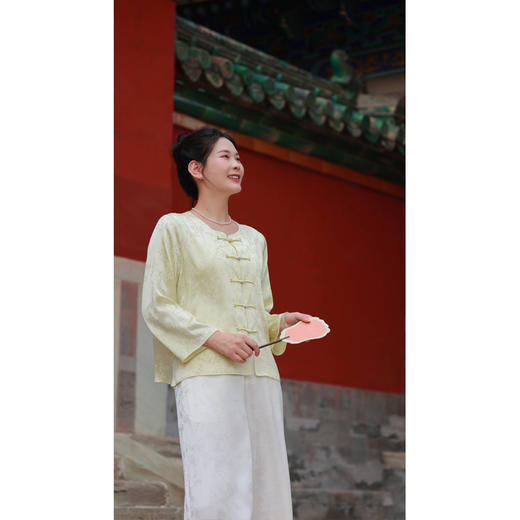 【抖音专属】清溪-中式小衫（24710714-葱青） 商品图6