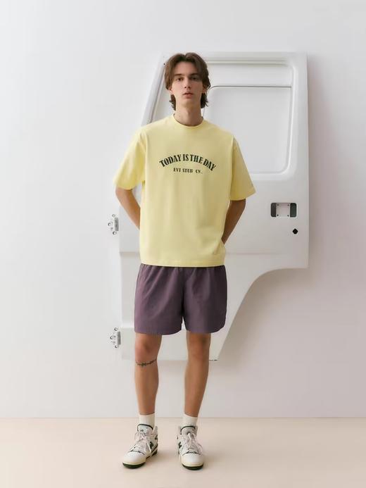 EviStub/E-4XDX92/复古文字水浆印花街头短袖T恤 商品图0