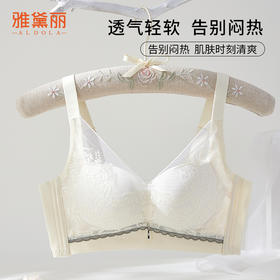 雅黛丽内衣女大胸显小薄款甜美蕾丝舒适文胸上托收副乳无钢圈美背内衣女