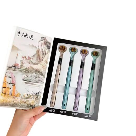 「4支礼盒装！三面牙刷」Sanding ·三面牙刷礼盒装 环抱牙齿碳金软毛包裹清洁口腔护理 商品图4