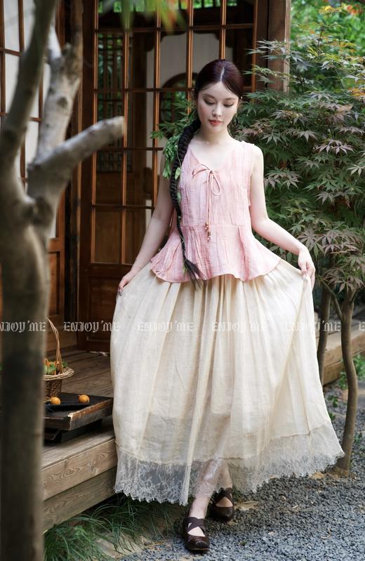 【门店同款】ENJOY夏季云敛-禅意蕾丝拼接半裙 157481244 商品图8